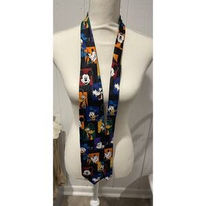 Mickey Pluto Goofy Novelty Mens Neck Tie 100% Polyester Made by Balancine NWOT